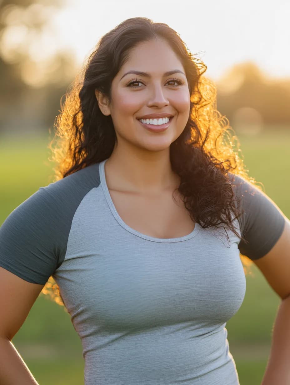 Active woman enjoying outdoor exercise