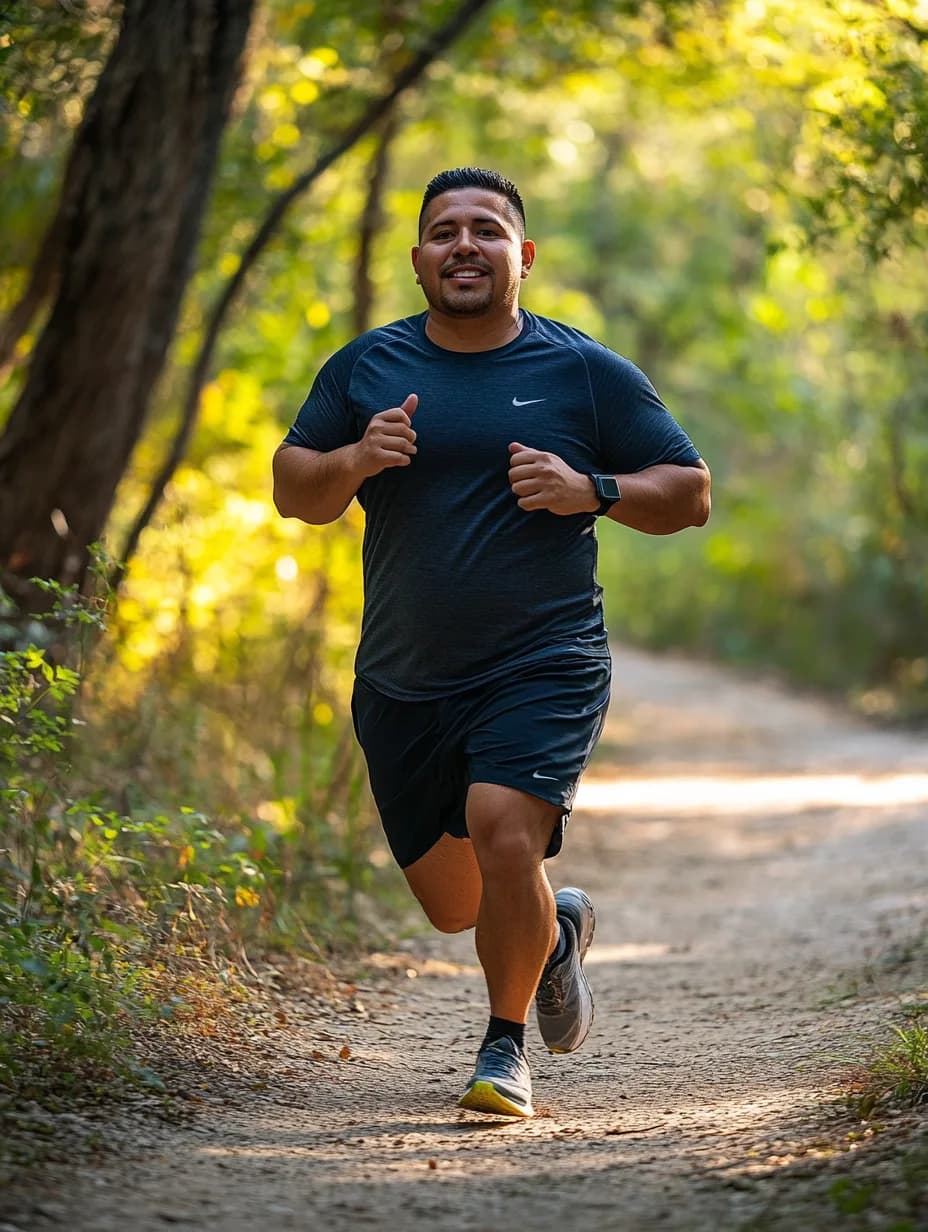 Woman running on a trail