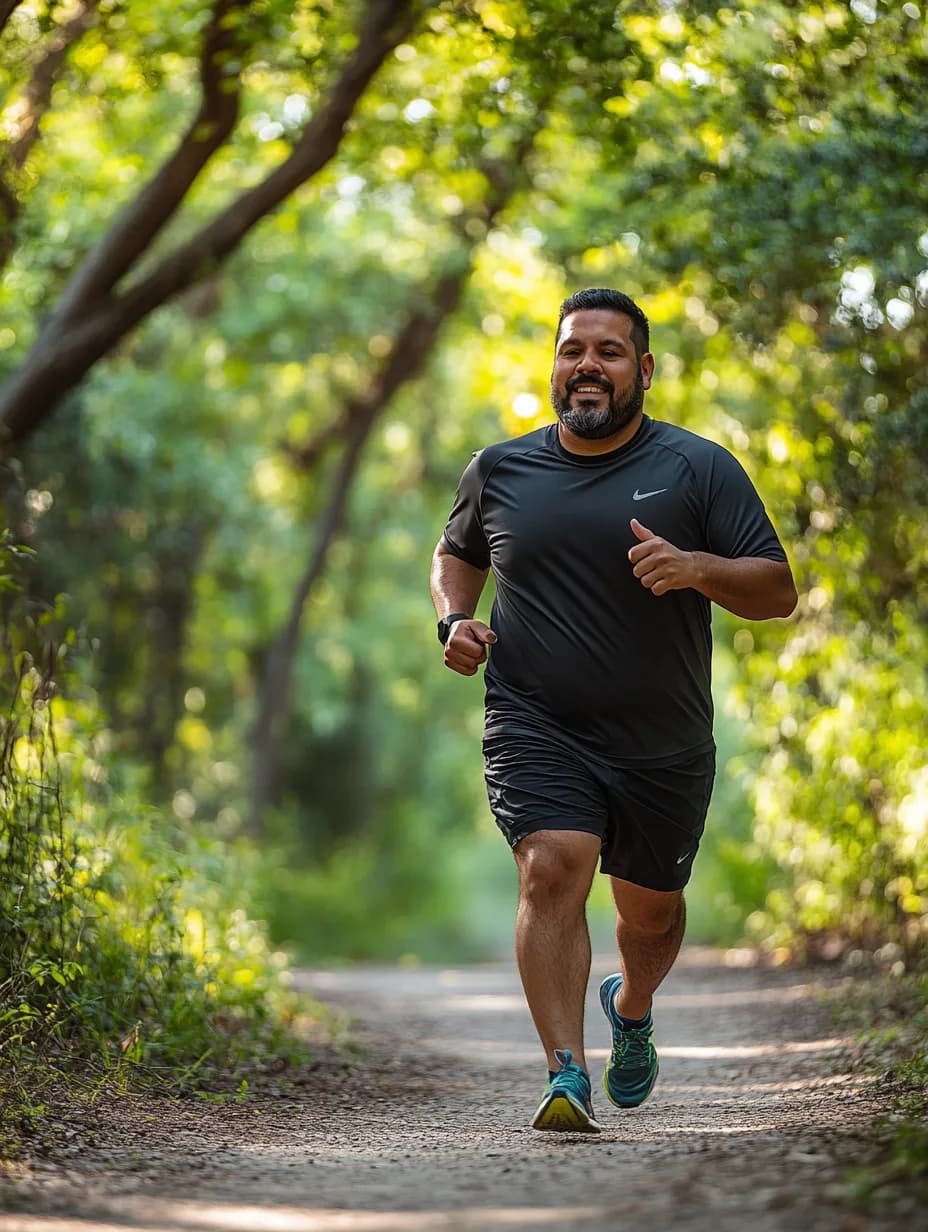 Person running along a scenic trail