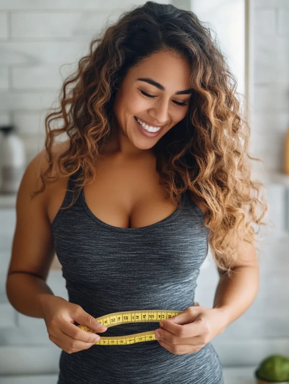 Person tracking their weight loss progress